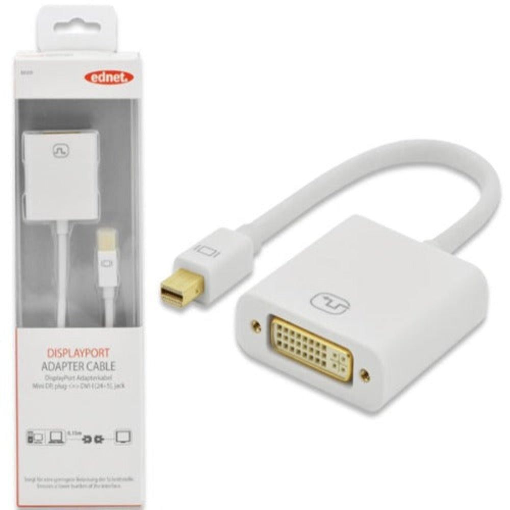 ednet mini displayport (m) to dvi-i (f) adapter cable tech supply shed