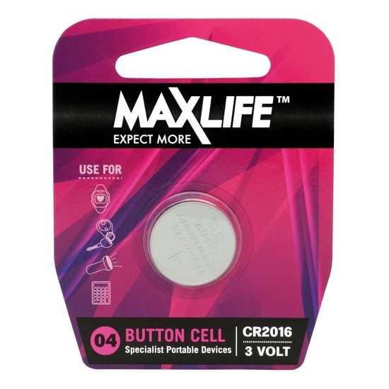MAXLIFE_CR2016_Lithium_Button_Cell_Battery_1Pk