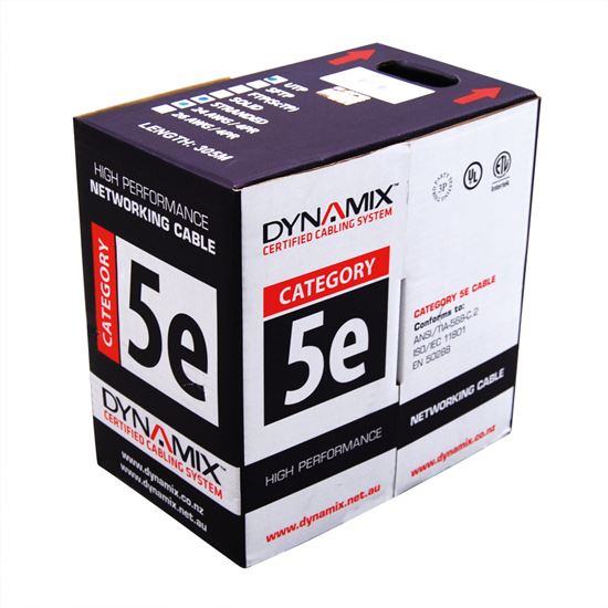 DYNAMIX 305m Cat5E STP SOLID Shielded Cable Roll, 100MHz,