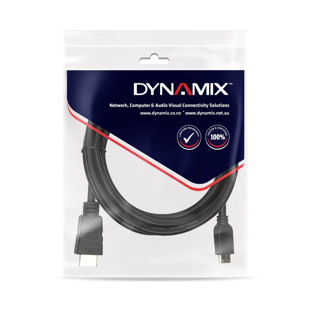 DYNAMIX 5m HDMI to HDMI Mini Cable High-Speed with Ethernet