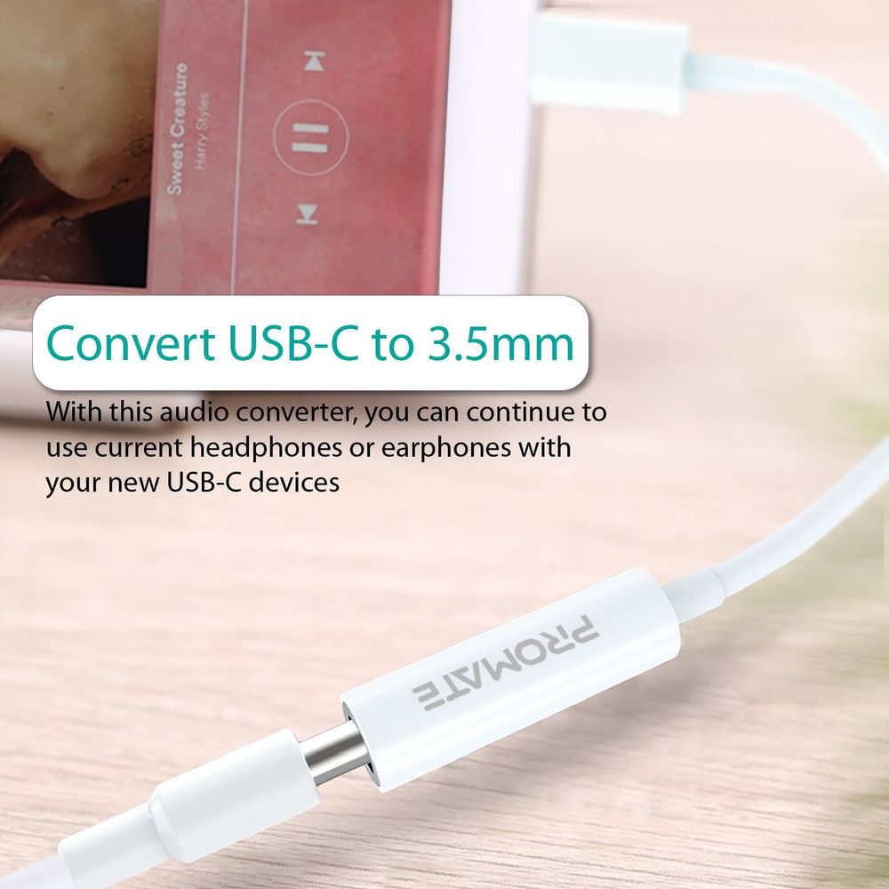UNITEK PVC USB-C to 3.5mm Headphone Jack Adapter for Stereo Audio