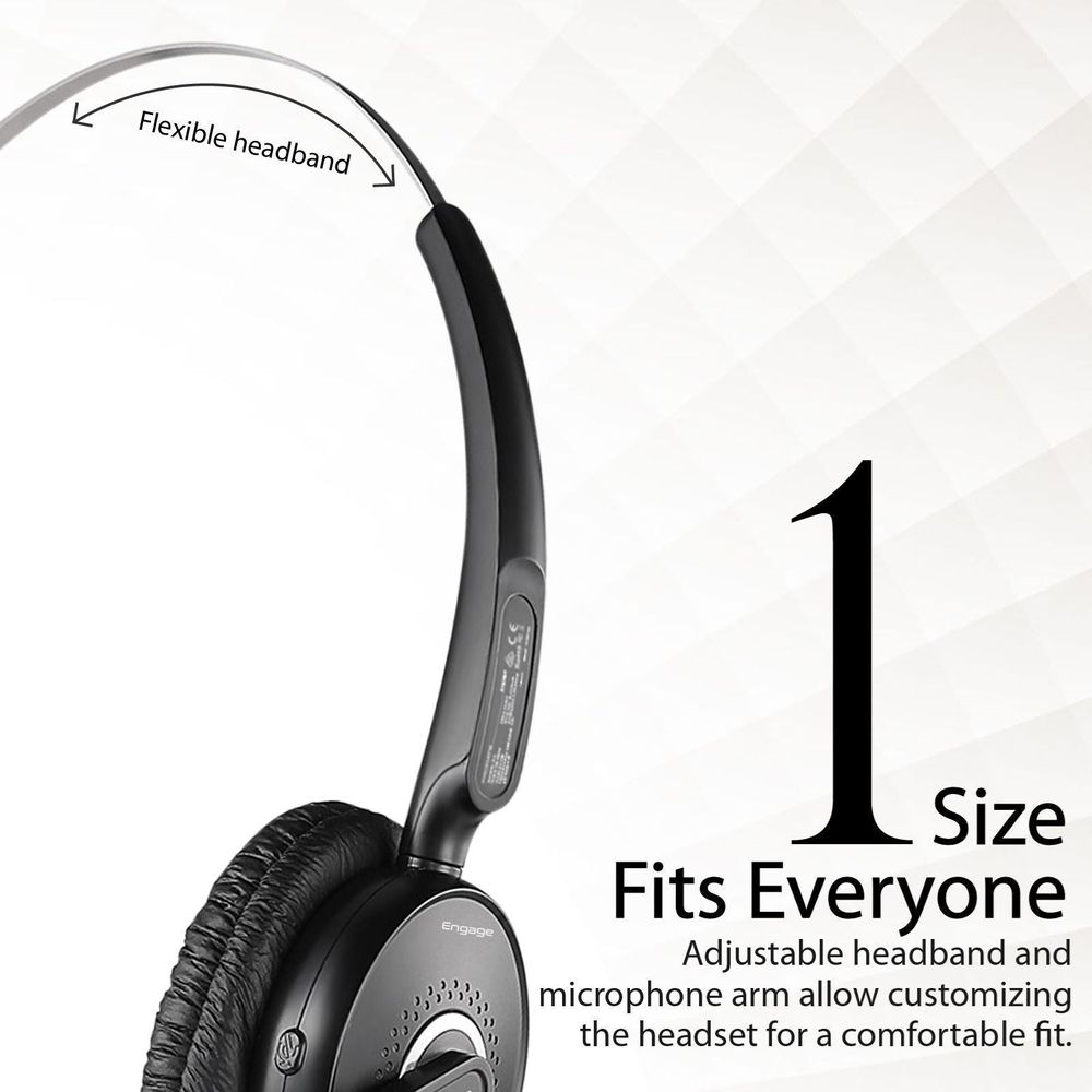PROMATE ENGAGE.BLK Over ear Mono Bluetooth Headset with HD Voice Clarity.
