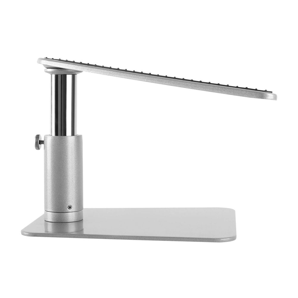 BRATECK_Height_Adjustable_Laptop_Desktop_Stand._Stepless_Height_Adjustments_for_Easy_Setting._Non-Skid_Foam_Pads,_Large_Solid_Base,_15Kgs_Weight_Capacity,_Height_Range:_120-169mm._Silver_Colour.