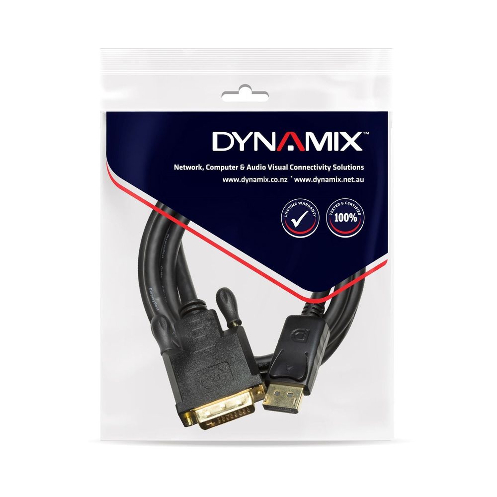 DYNAMIX_1.5m_DisplayPort_Source_to_DVI-D_Monitor_Male_Cable_Max_Resolution_1080p_60Hz. 600