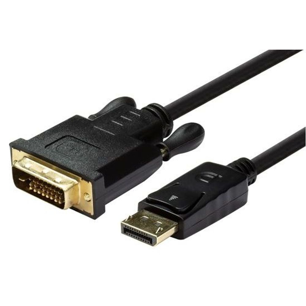 DYNAMIX 1.5m DisplayPort Source to DVI-D Monitor Male Cable