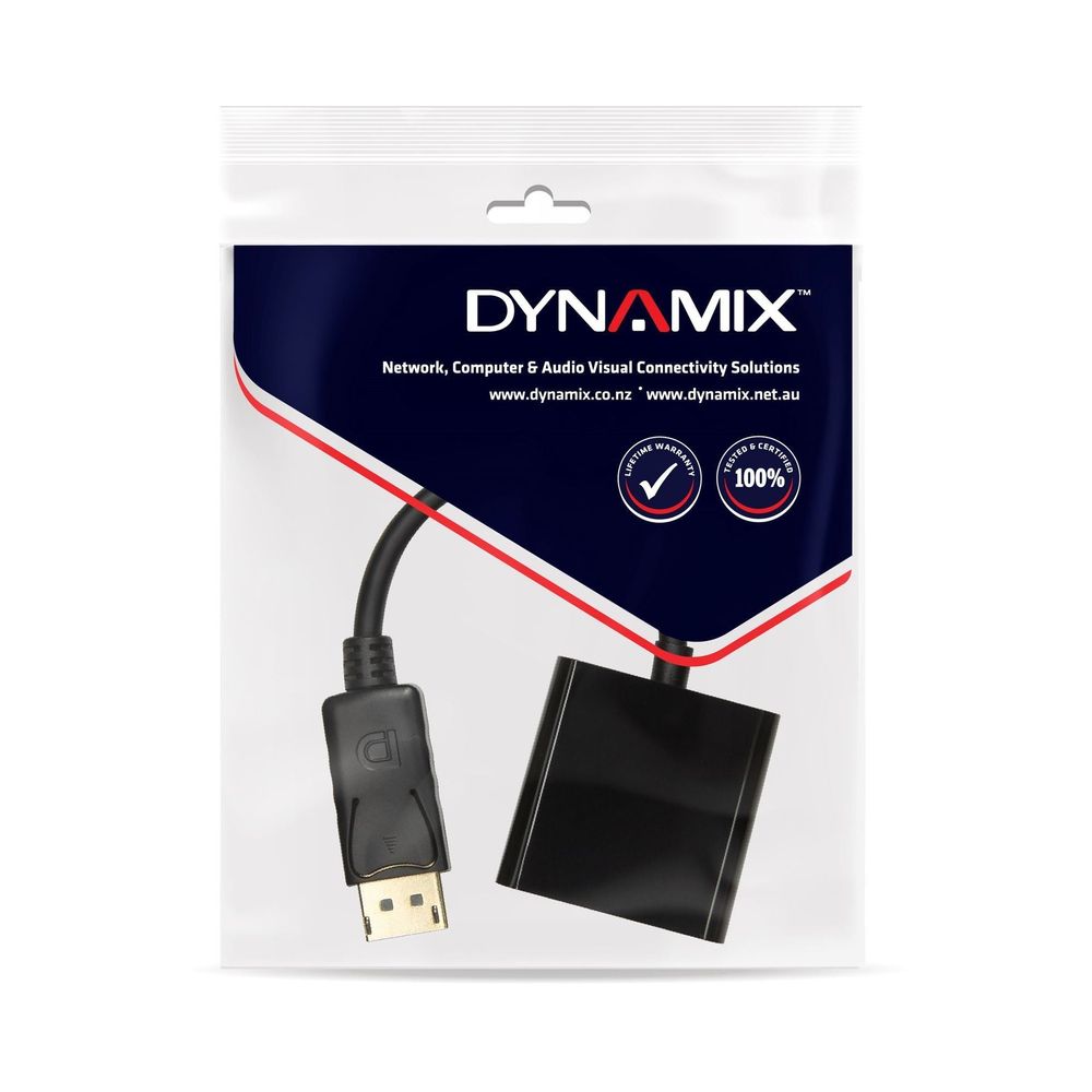 DYNAMIX 0.2m DisplayPort to VGA Female Cable Adapter.