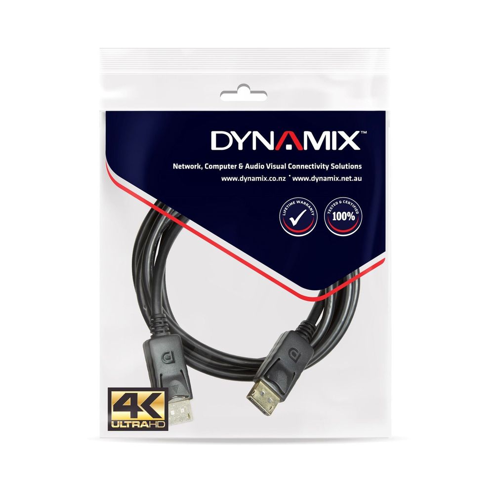 DYNAMIX 0.5M DisplayPort V1.2 Cable with Gold Shell Connectors