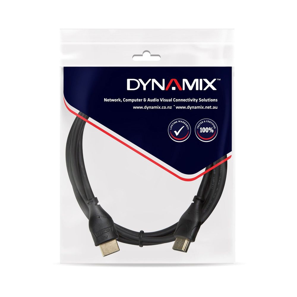 DYNAMIX 3m HDMI 10Gbs Slimline High-Speed Cable with Ethernet.