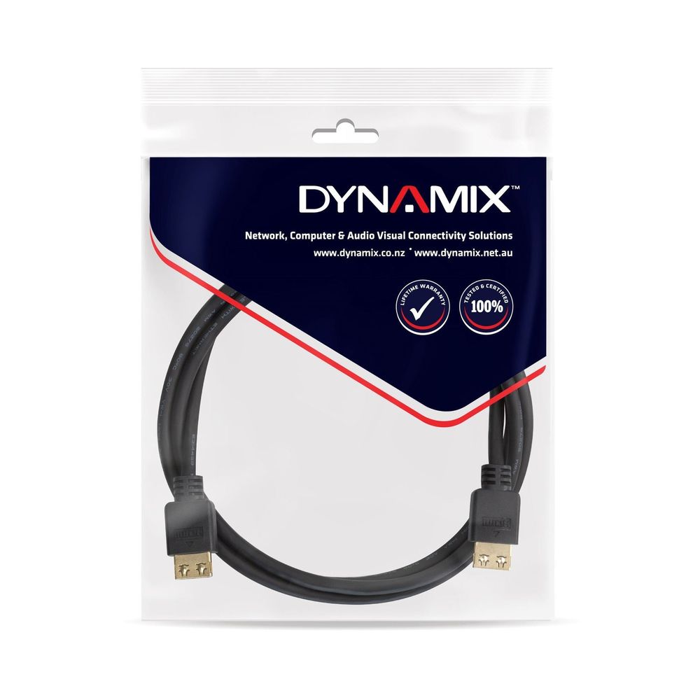 DYNAMIX 12.5M HDMI High Speed Flexi Lock Cable with Ethernet.