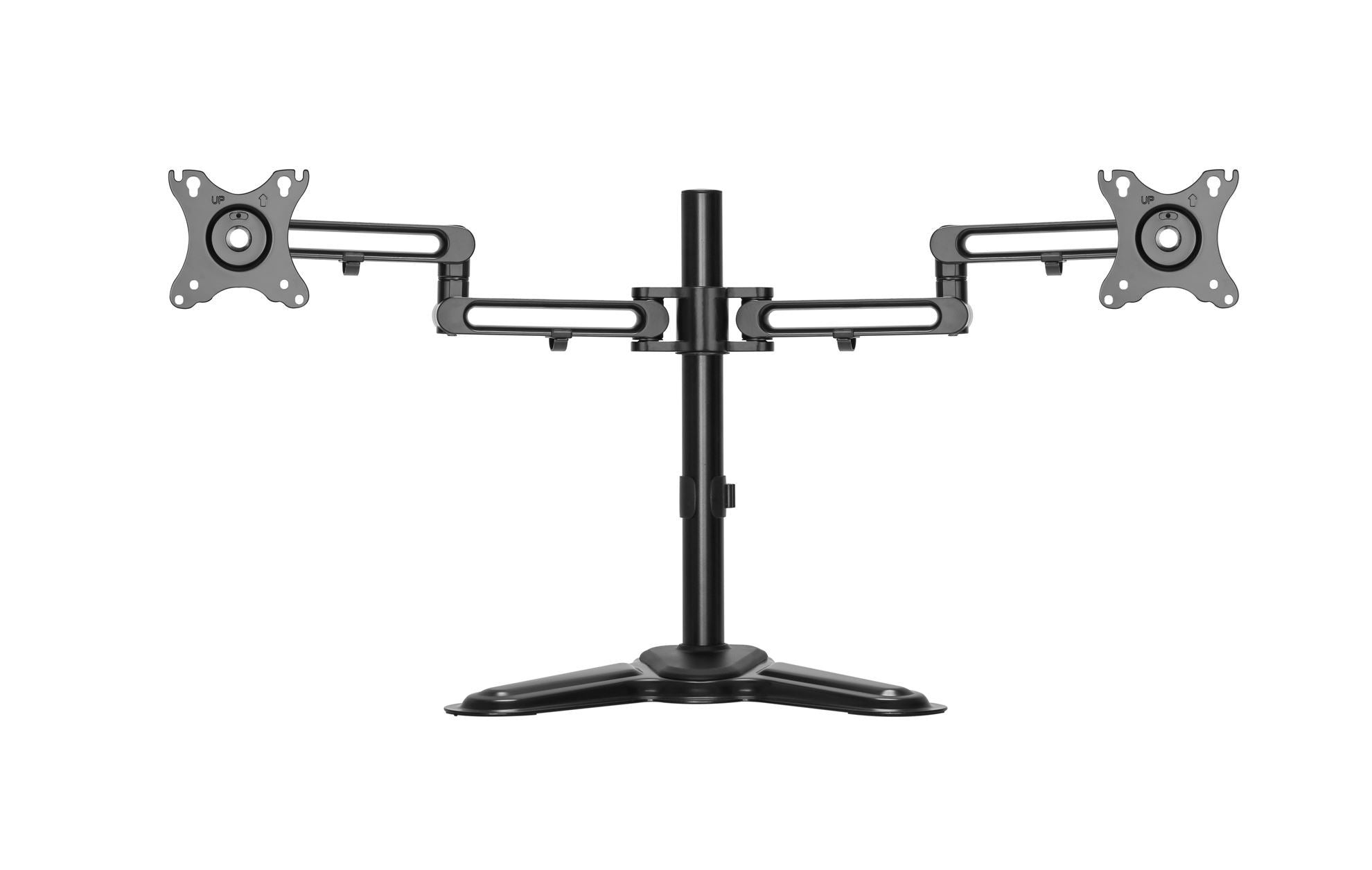 BRATECK 17''-32'' Dual Screen Articulating Monitor Stand. Free-Tilting Design, Sturdy Steel Base, 360 Rotary VESA Plate
