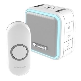 HONEYWELL_Wireless_Series_5_Plug-in_Doorbell_with_Nightlight_and_Push_Button._6x_Selectable_Colours._150m_Wireless_Range,_Sleep_Mode,_84dB_Volume,_Grey_Colour
