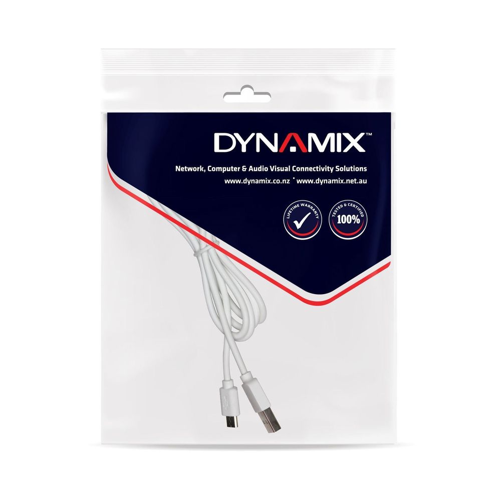 DYNAMIX 0.3m USB 2.0 Micro-B Male to USB-A Male Connectors.