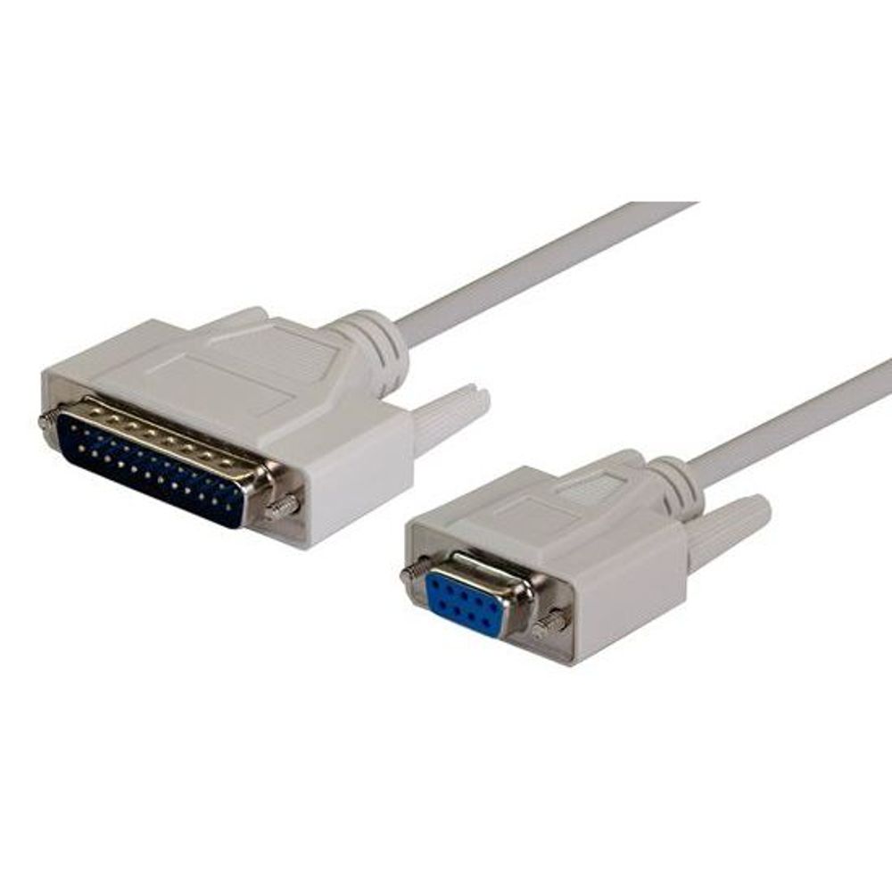 DYNAMIX 2m PC AT Serial Printer Cable - Moulded. DB9F/DB25M