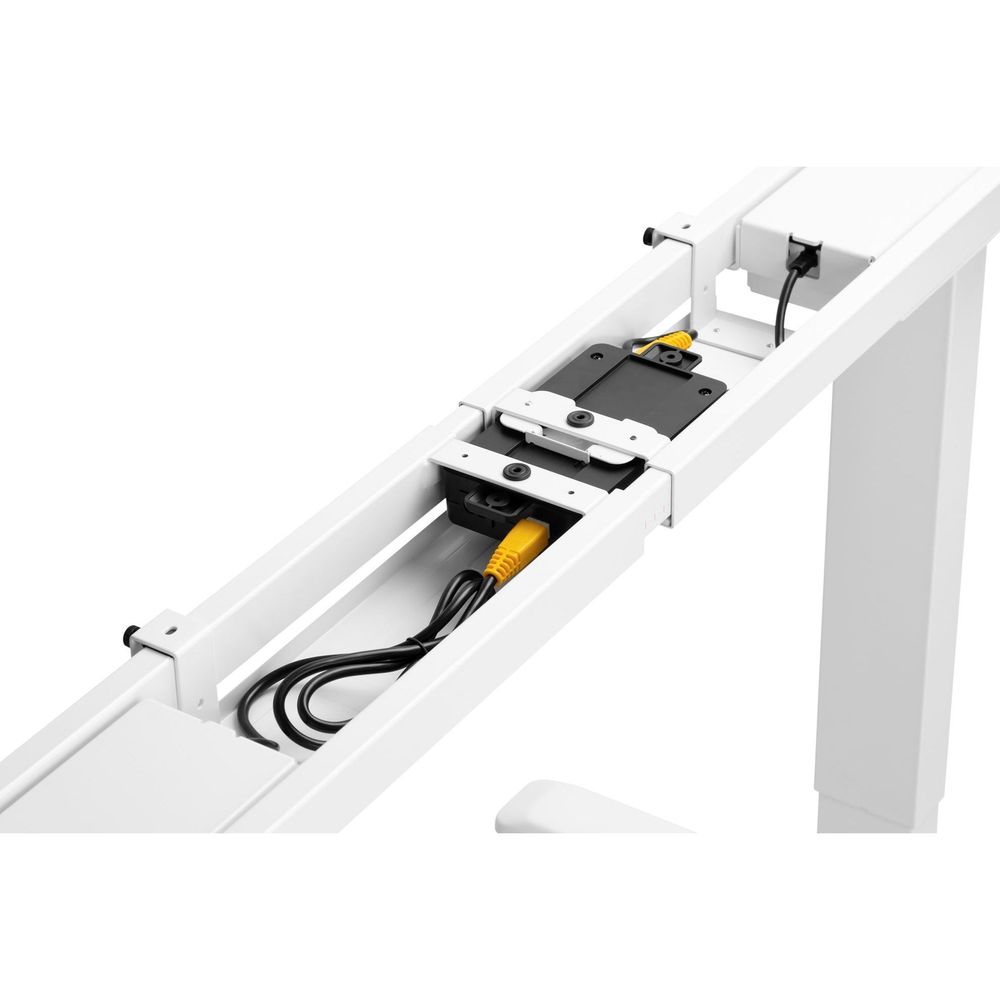 BRATECK_Dual_Motor_Electric_Sit-Stand_Desk_Frame_with_3-Stage_Reverse_Motor._Width_Range_1000_-_1700mm,_Height_Range_620_-_1280mm._Weight_Cap._125kgs._White_Colour_*Desk_Top_Purchased_Separately*