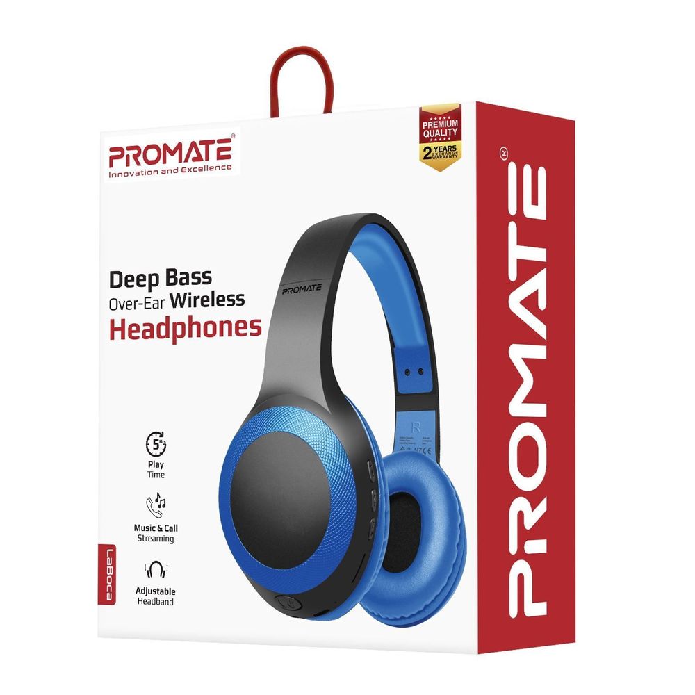 PROMATE Deep Base Bluetooth V5.0 Wireless Over-ear Headphones.