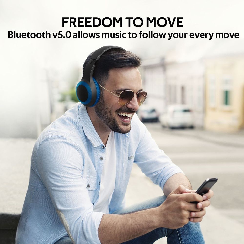 PROMATE Deep Base Bluetooth V5.0 Wireless Over-ear Headphones.