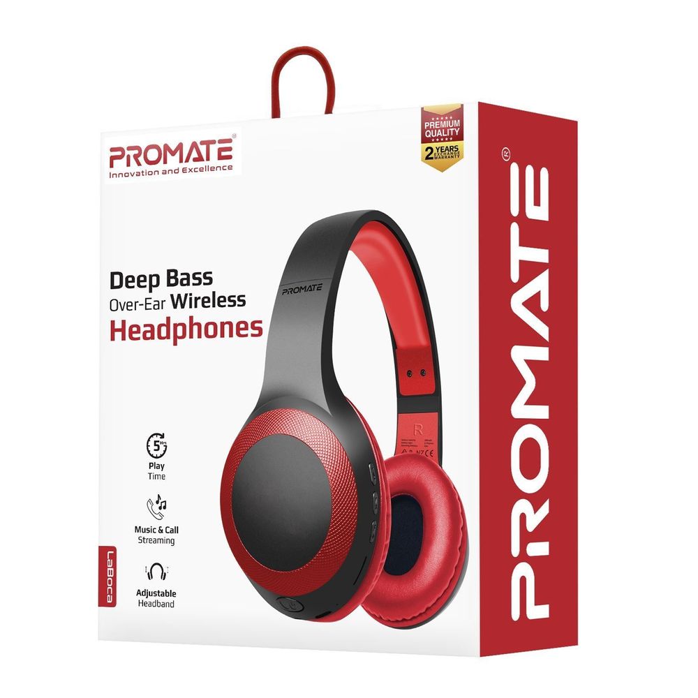 PROMATE Deep Base Bluetooth V5.0 Wireless Over-ear Headphones.