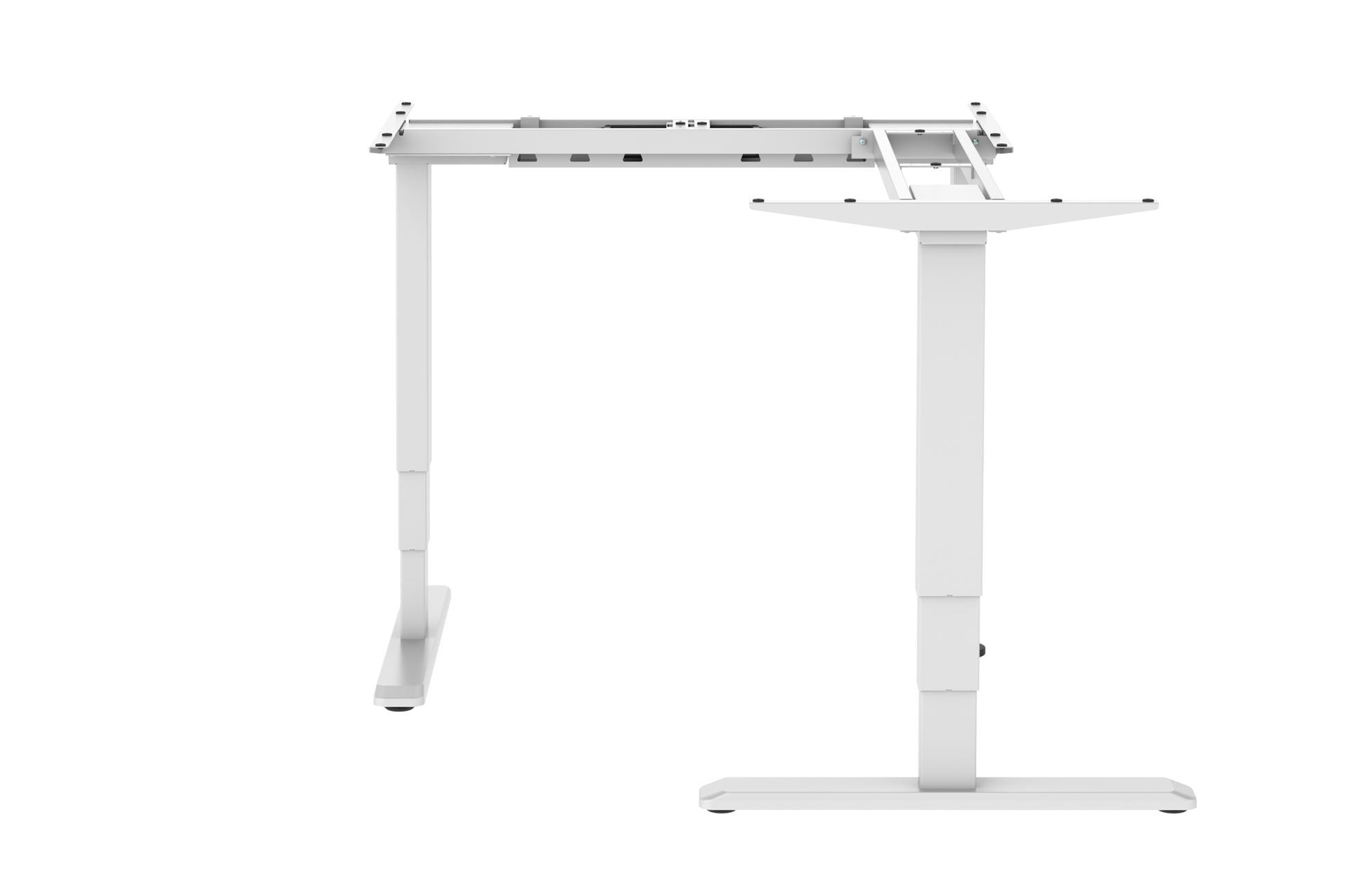 BRATECK_L-Shape_Electric_Sit-Stand_Desk_Frame_with_Triple_Motors._Programmable_Height_Range_620-_1280mm._Touch_Control_Panel._Max_Weight_150Kgs._White_Colour._*Desk_Top_Purchased_Separately*