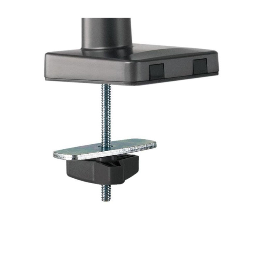 BRATECK 17''-32'' Polished Aluminium Gas-Spring Desk Mount Duel Monitor Arm. Supports VESA up to 100x100