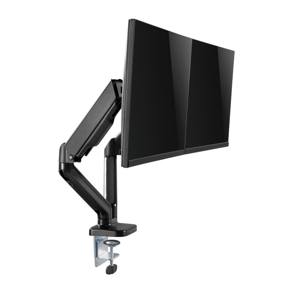 BRATECK Elegant Dual 17"-32" Counter Balance Monitor Desk Mount. Max Load 6.5Kgs Per Arm