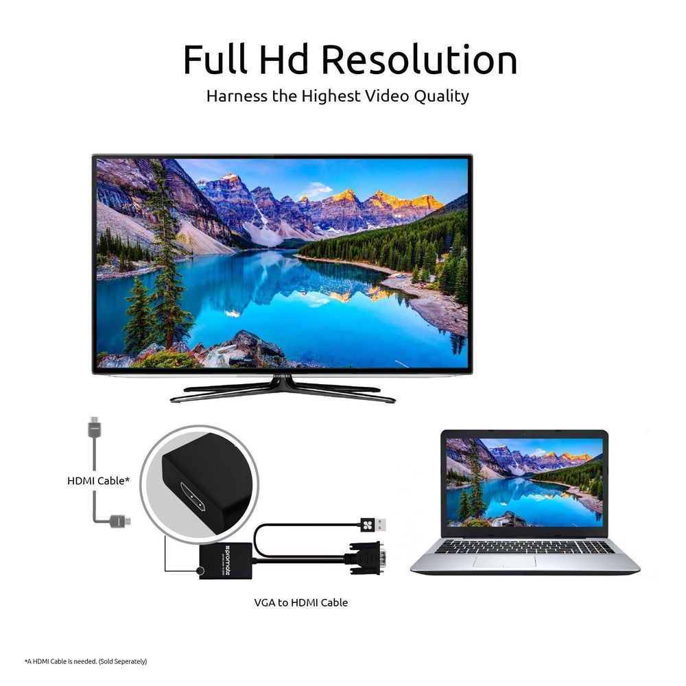 PROMATE_VGA_(Male)_to_HDMI_(Female)_Display_Adaptor_Kit_with_Audio._Supports_up_to_1920x1080@60Hz._Hassle-free_Setup_Plug-and-play._Supports_both_Windows_&_Mac._Black_Colour. 1727