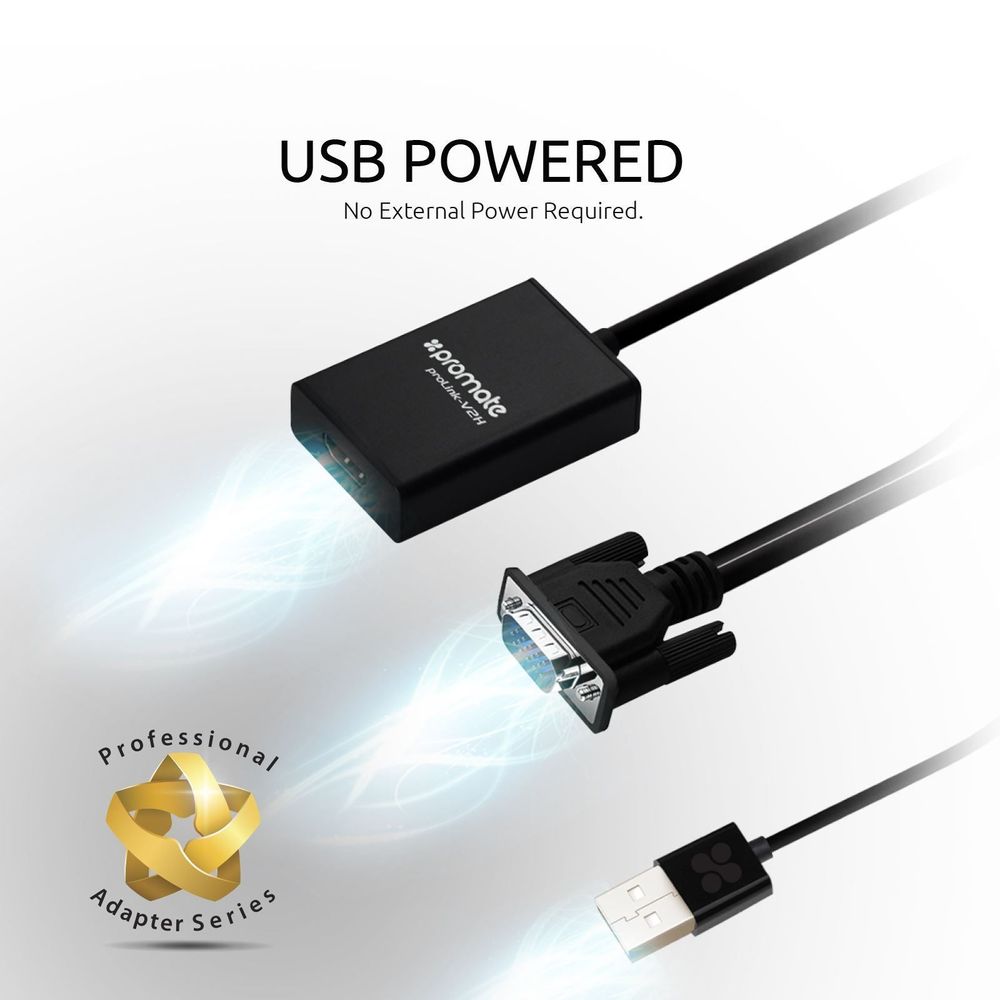 PROMATE_VGA_(Male)_to_HDMI_(Female)_Display_Adaptor_Kit_with_Audio._Supports_up_to_1920x1080@60Hz._Hassle-free_Setup_Plug-and-play._Supports_both_Windows_&_Mac._Black_Colour. 1729