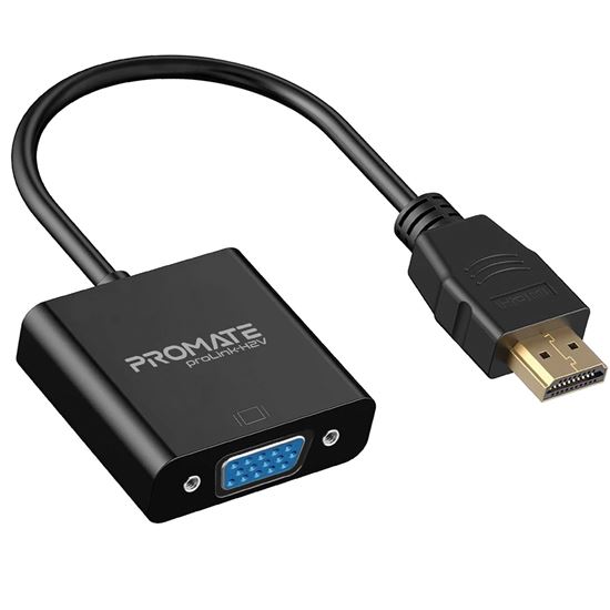 PROMATE_HDMI_(Male)_to_VGA_(Female)_Display_Adaptor_Kit._Supports_up_to_1920x1080@60Hz._Gold-Plated_HDMI_Connector._Supports_both_Windows_&_Mac._Black_Colour. 1716
