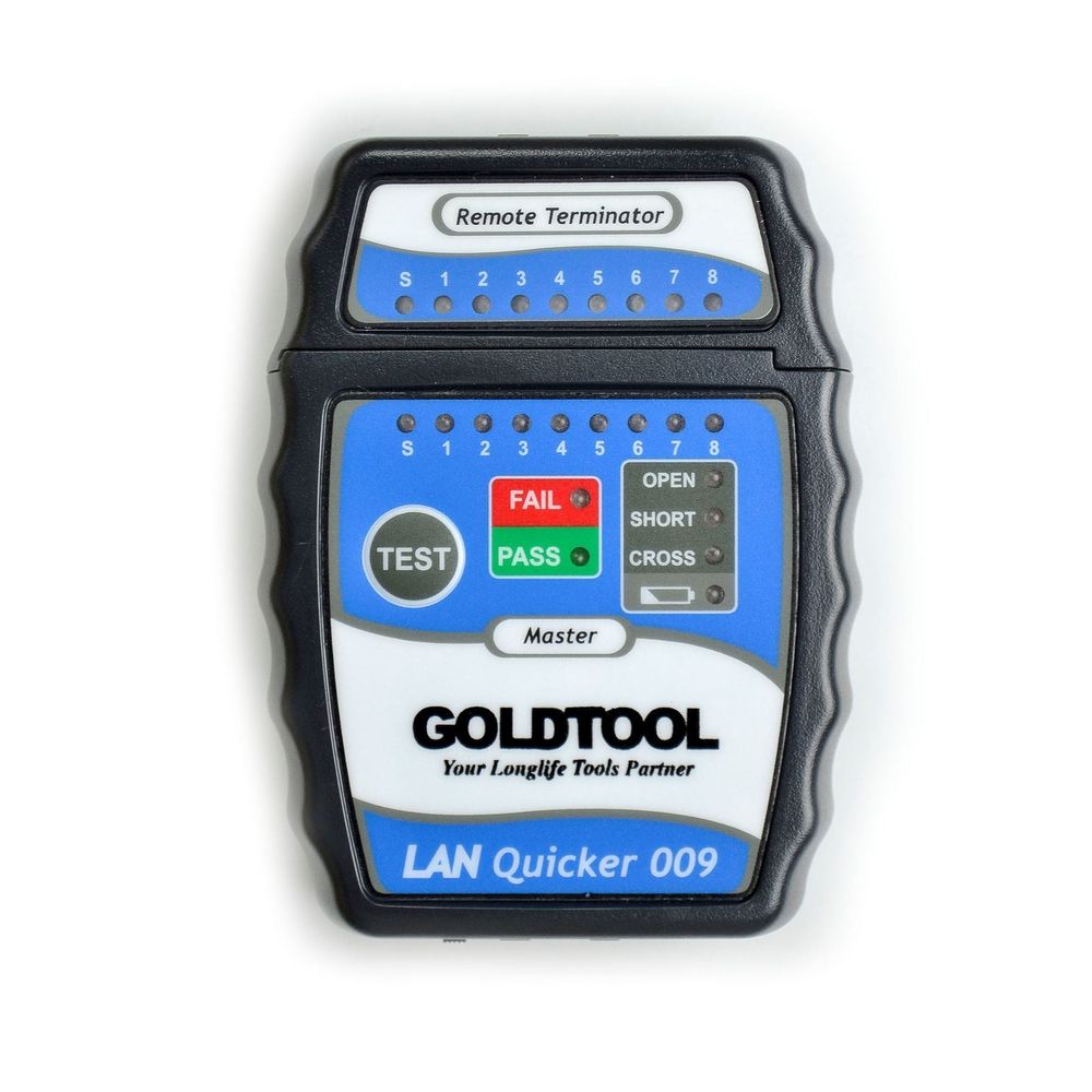 GOLDTOOL LAN Quick Tester. Test RJ45/UTP, RJ45 / STP Cabling.
