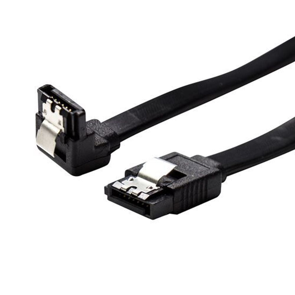 DYNAMIX 1m Right Angled SATA 6Gbs Data Cable with Latch. Black Colour