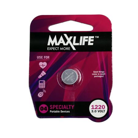 MAXLIFE_CR1220_Lithium_Button_Cell_Battery_1Pk