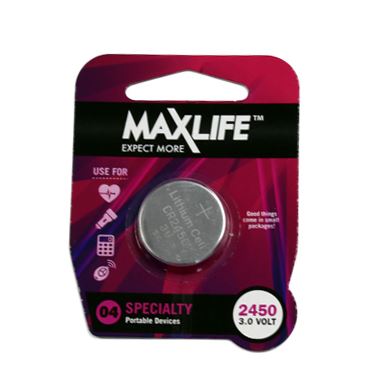 MAXLIFE_CR2450_Lithium_Button_Cell_Battery_1Pk