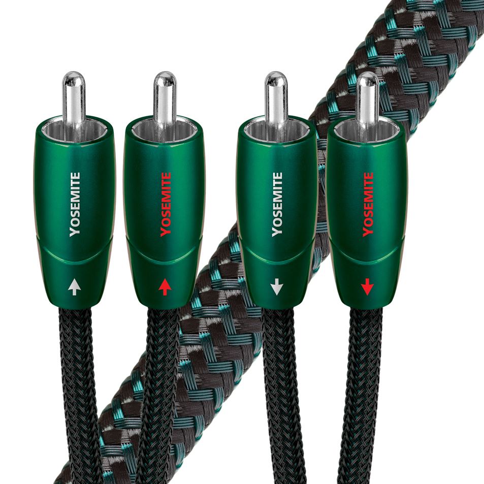 AUDIOQUEST_Yosemite_1M_2_to_2_RCA_Male._Solid_perfect-surface_copper_plus._FEP_air-tubes._Carbon-based_noise-dissipation._Cold_welded_direct_silver_plated_pure_red_copper._Jacket_-_green-black_braid 2199