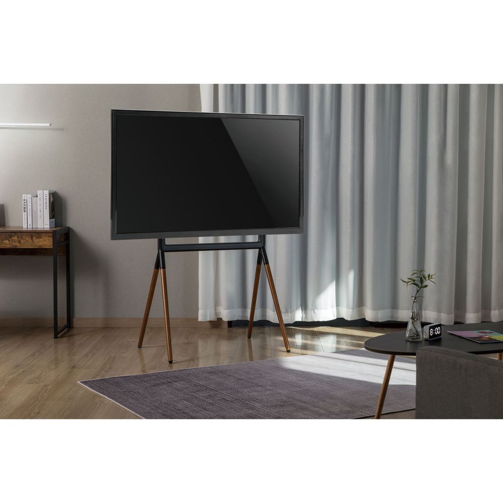 BRATECK 49-70" Artistic Easel Studio TV Floor Stand. Includes Anti-slip Rubber Pads Weight Cap up to 40Kgs