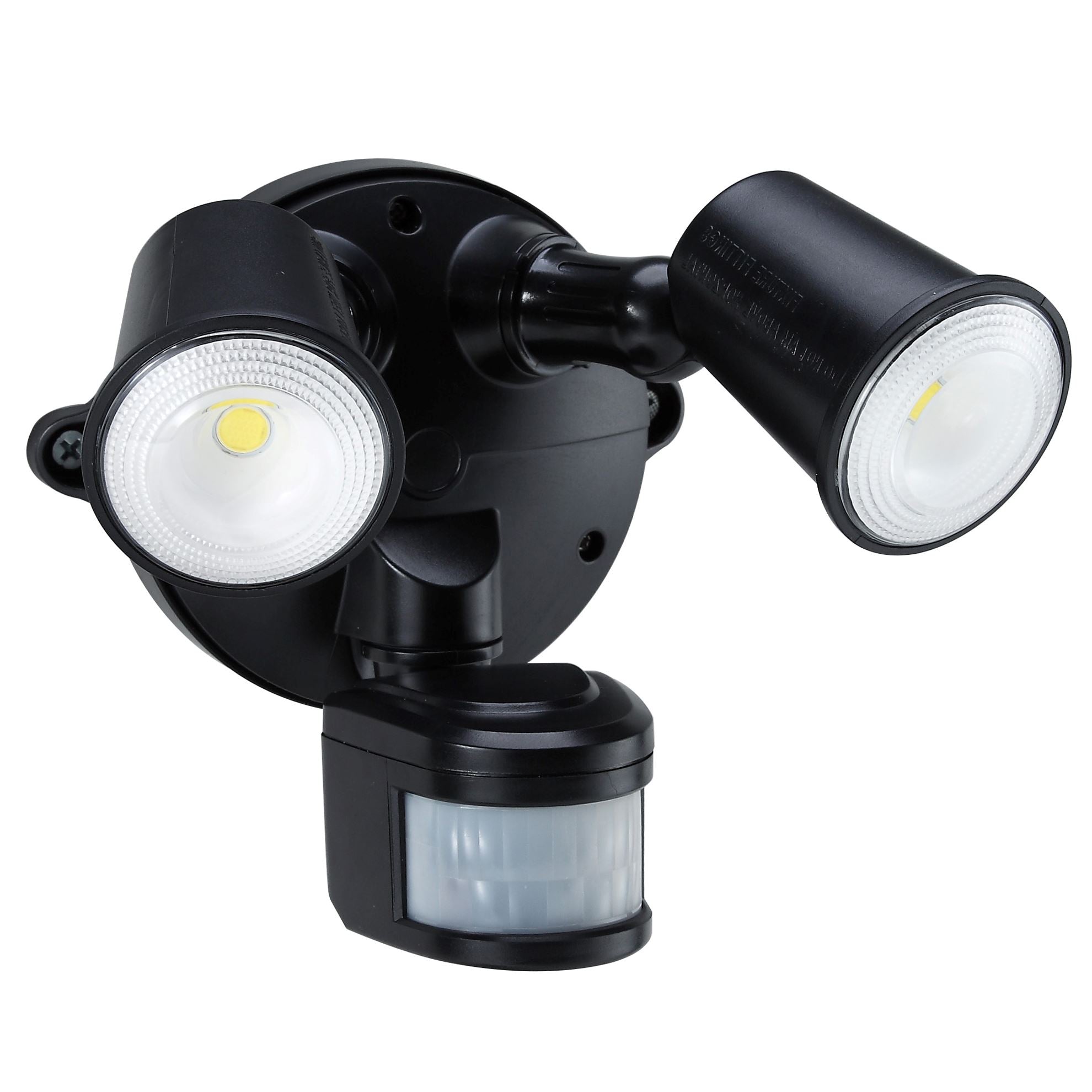 HOUSEWATCH_10W_Twin_LED_Spotlight_with_Motion_Sensor._IP54._Passive_IR._9m_(Side)_and_12m_(Front)_Detection_Range._Detection_Angle_140_Degree._Includes_Timing_&_Lux_Adjustments._Black_Colour.