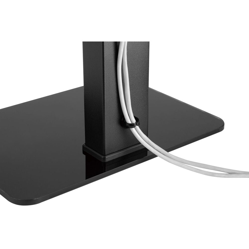 BRATECK 37-70" Universal Swivel Tabletop TV Stand with Glass Base. Swivel & Vertical Height Adjustable