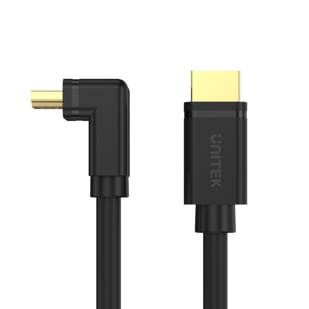 UNITEK 2M 4K HDMI 2.0 Right Angle Cable with 90 Degree Elbow.
