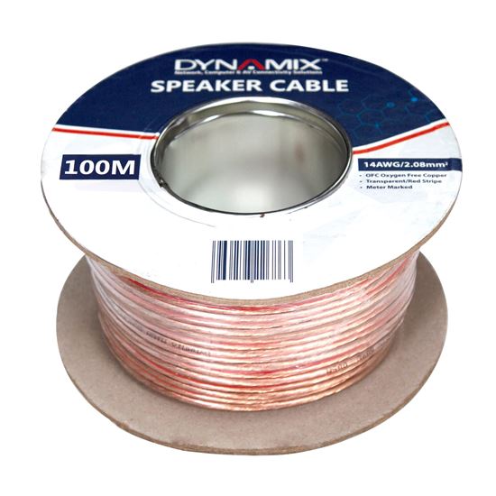 14AWG/2.08mm Speaker Cable, OFC 51/025BCx2C, Clear PVC Insulation