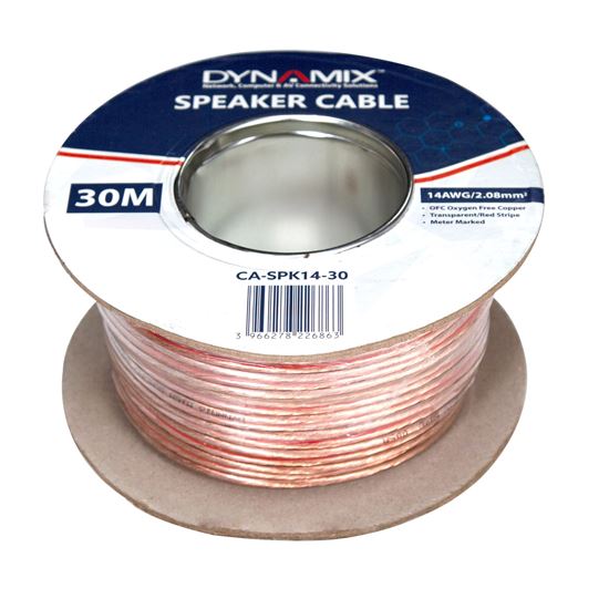 14AWG/2.08mm Speaker Cable, OFC 51/025BCx2C, Clear PVC Insulation