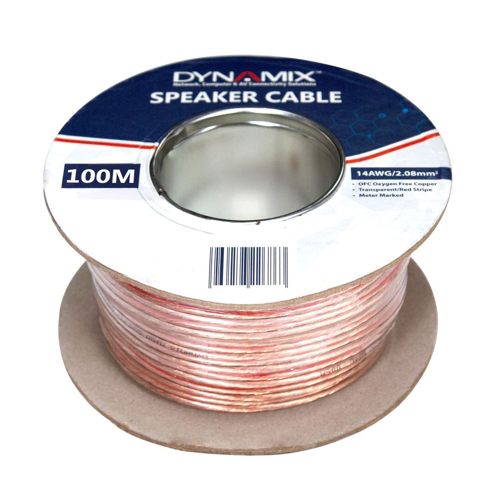 14AWG/2.08mm Speaker Cable, OFC 51/025BCx2C, Clear PVC Insulation 2.08mm Speaker Cable Clear PVC - 50m