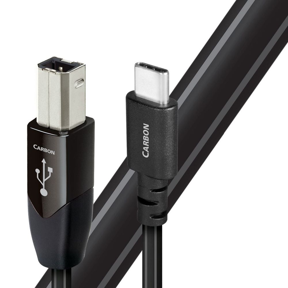 AUDIOQUEST Carbon 1.5M USB-B to USB-C. 5% silver. Hard-cell foam