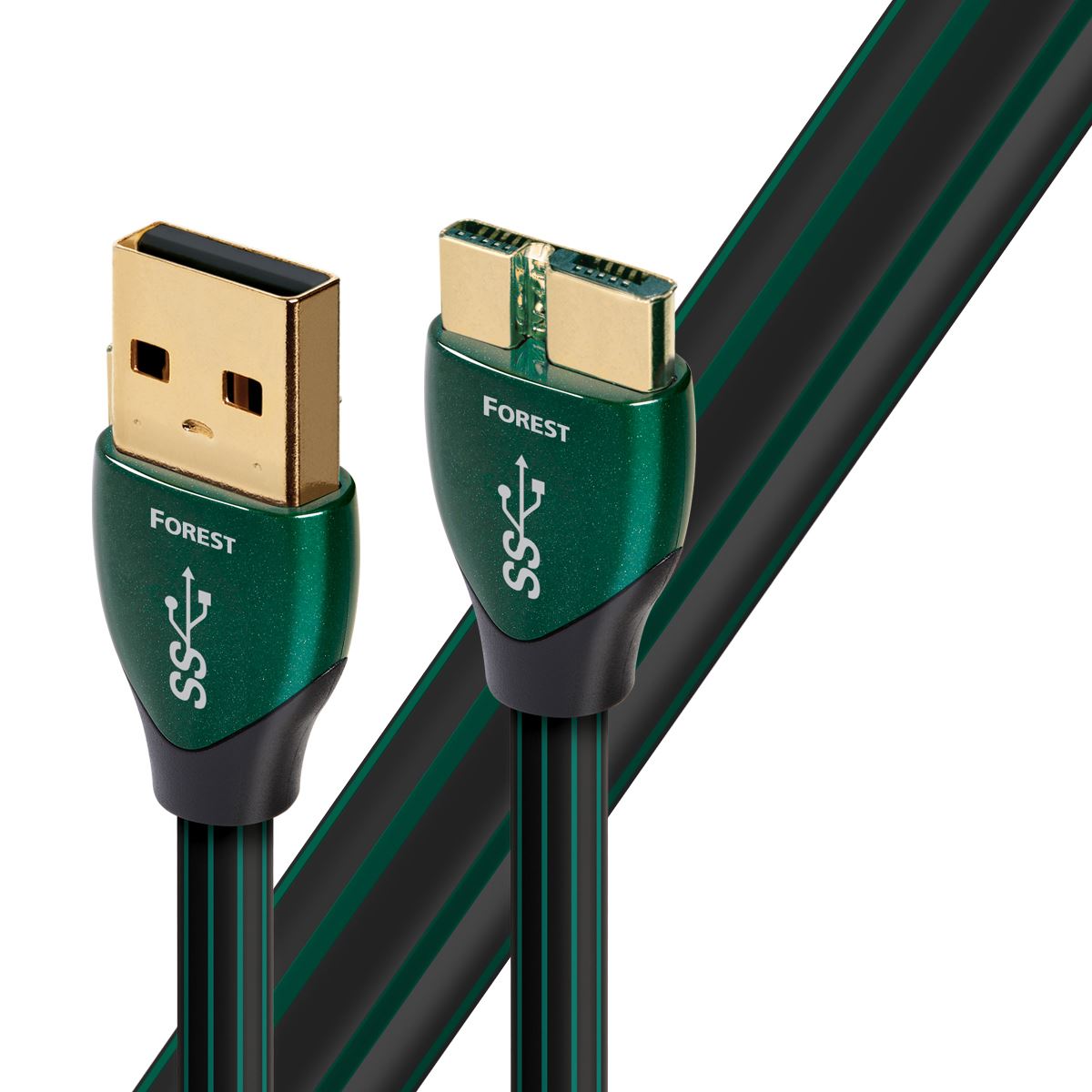AUDIOQUEST_Forest_.75M_USB3A-USB3_micro._O.5%_silver._Hard-cell_foam._Metal-layer_noise_dissipation_Jacket_-_black_PVC_with_green_stripes. 1911