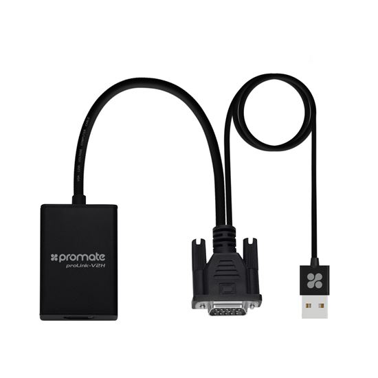 PROMATE_VGA_(Male)_to_HDMI_(Female)_Display_Adaptor_Kit_with_Audio._Supports_up_to_1920x1080@60Hz._Hassle-free_Setup_Plug-and-play._Supports_both_Windows_&_Mac._Black_Colour. 1724