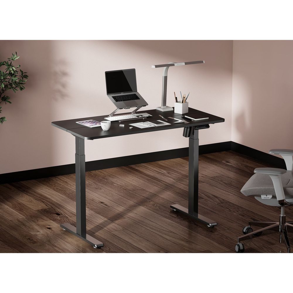 BRATECK_Compact_Single_Motor_Electric_Sit-Stand_Desk_with_Desktop_Included._Width_1200x600mm,_Height_Range_730-1210mm,_Weight_Cap_70Kgs,_3_memory_Settings,_Timer_Reminder._Black_Colour.