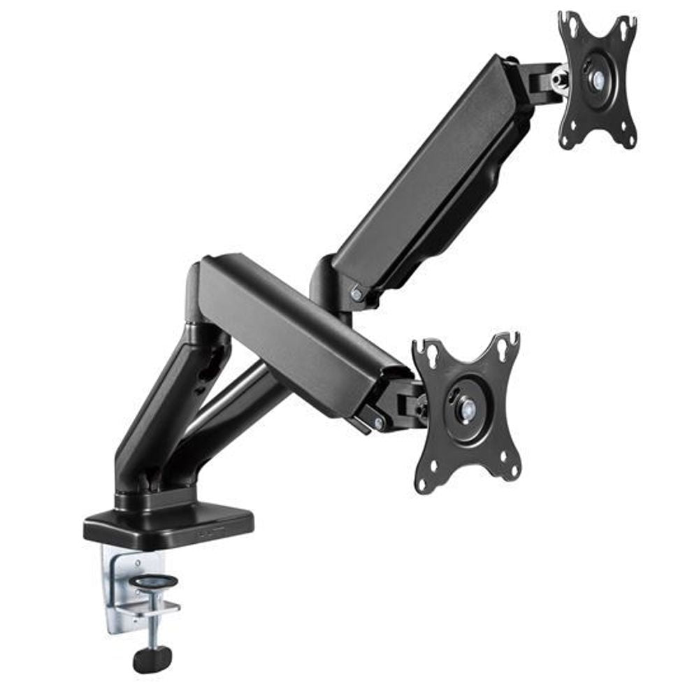 BRATECK Elegant Dual 17"-32" Counter Balance Monitor Desk Mount. Max Load 6.5Kgs Per Arm