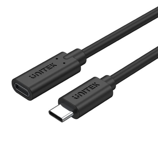 UNITEK_0.5m_USB_3.1_USB-C_Male_to_USB-C_Female_Extension_Cable._Supports_Data_Transfer_Speed_up_to_10Gbps._Reversible_USB-C_Connector._Supports_Power_Deliver,_Sync_&_Charge._Black_Colour. 283