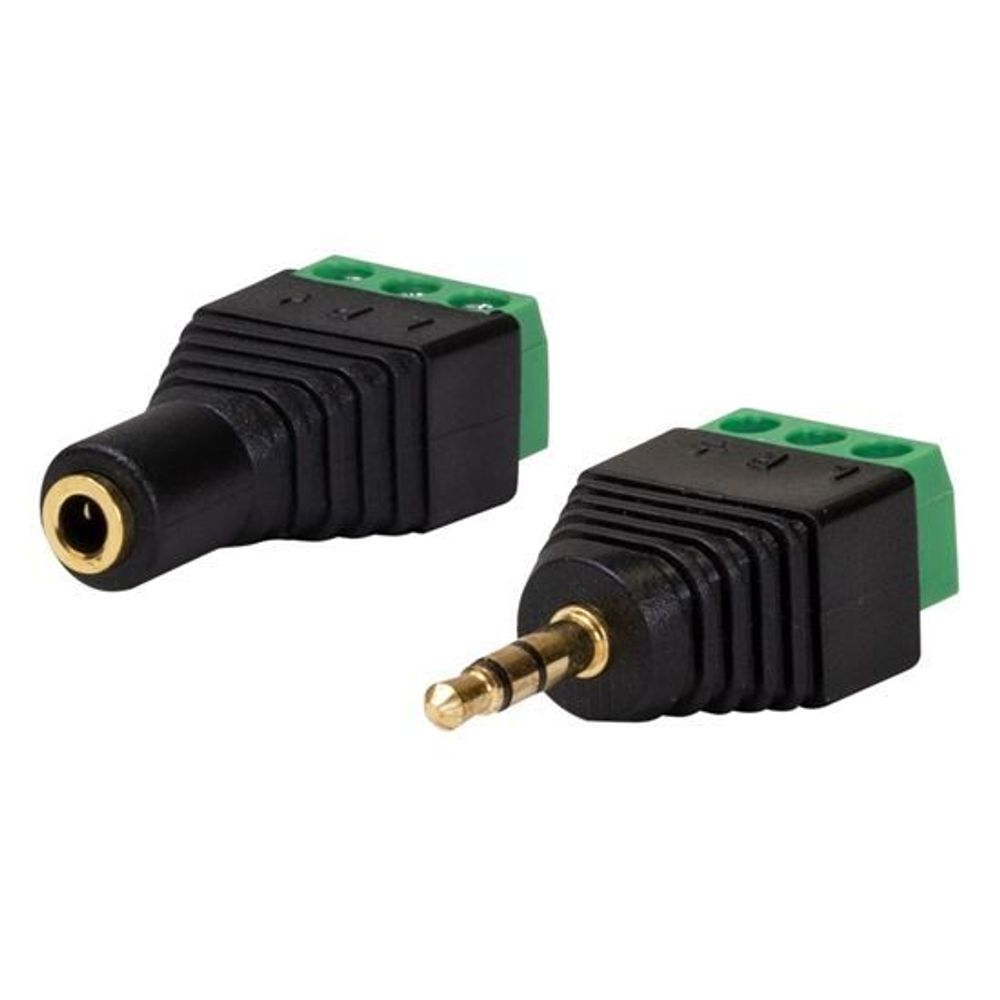 DYNAMIX 3.5mm Stereo to Wired Adapter, PAIR (Male and Female).