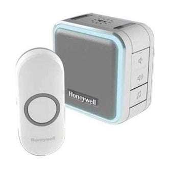 HONEYWELL_Wireless_Series_5_Portable_Doorbell_with_Halo_Light_and_Push_Button._6x_Selectable_Colours._150m_Wireless_Range,_Sleep_Mode,_84dB_Volume,_Grey_Colour