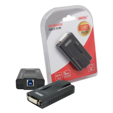 UNITEK USB-A 3.0 to DVI and VGA Converter. Supports Full HD