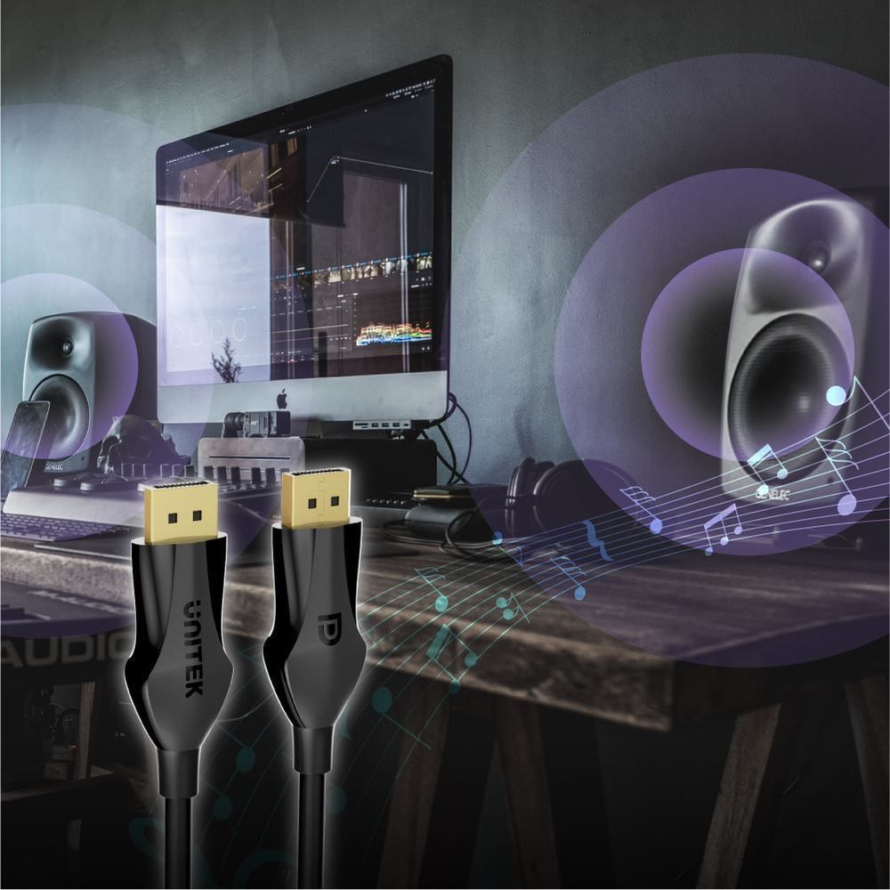 UNITEK 3m DisplayPort V1.4 Cable Supports up to 8K @60Hz, 4K @144Hz,