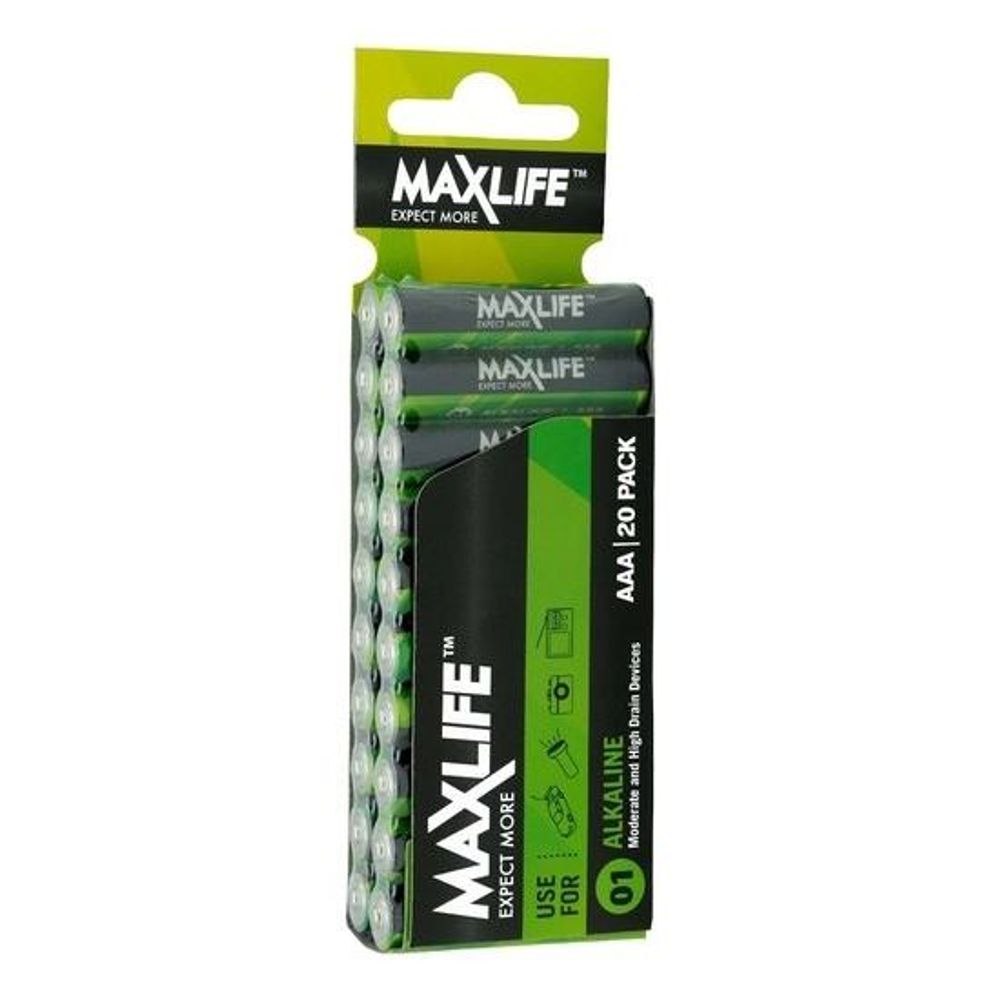 MAXLIFE AAA Alkaline Battery 20 Pack